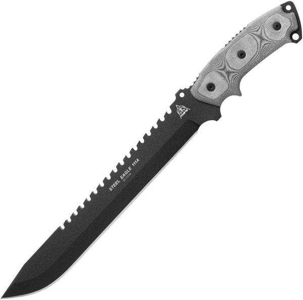 TOPS Steel Eagle Fixed Blade 1095 Carbon Steel Sawback Knife