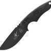 TOPS 3 Pointer Black Canvas Fixed Blade 1095HC Steel Knife
