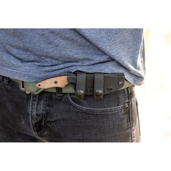 TOPS 3 Pointer Fixed Blade Knife Tan Micarta 1095HC Steel