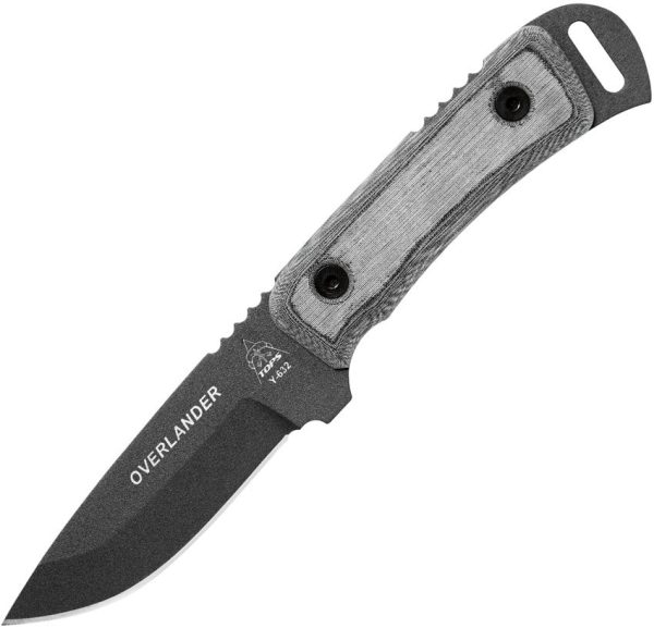 TOPS Overlander Fixed Blade Knife 1095 Carbon Steel Tactical Gray