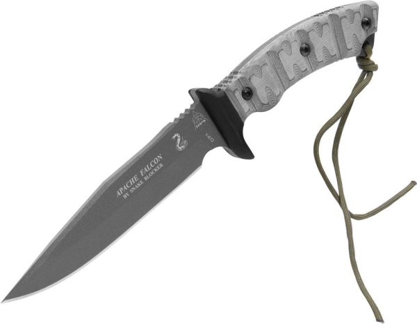 TOPS Apache Falcon Fixed Blade 1095 Steel Black Micarta