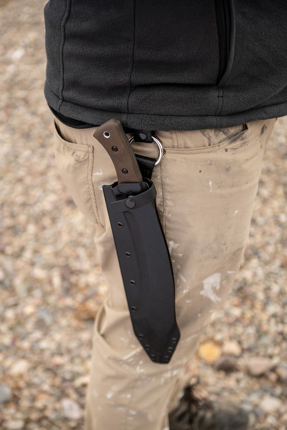 TOPS A-Klub Machete 12.38" 1095HC Fixed Blade Kydex Sheath