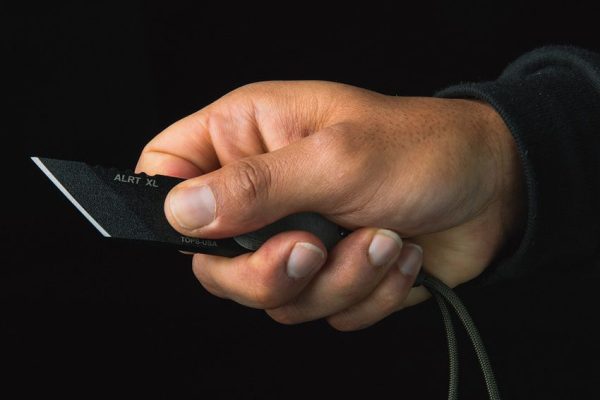 TOPS ALRTXL-03 TP Fixed Blade Knife 1095HC Steel Black Micarta