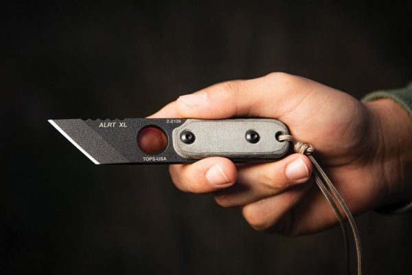 TOPS ALRTXL-03 TP Fixed Blade Knife 1095HC Steel Black Micarta