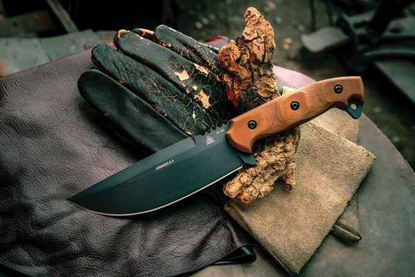 TOPS Armado 6.5 Fixed Blade Knife 1095HC Steel Tan Micarta