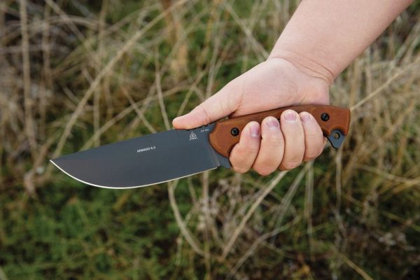TOPS Armado 6.5 Fixed Blade Knife 1095HC Steel Tan Micarta