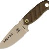TOPS Baja Fixed Blade Knife 1095HC Coyote Tan Canvas Micarta