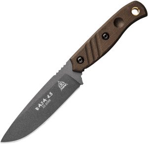 TOPS Baja Fixed Blade Knife 1095 Carbon Steel Green Micarta