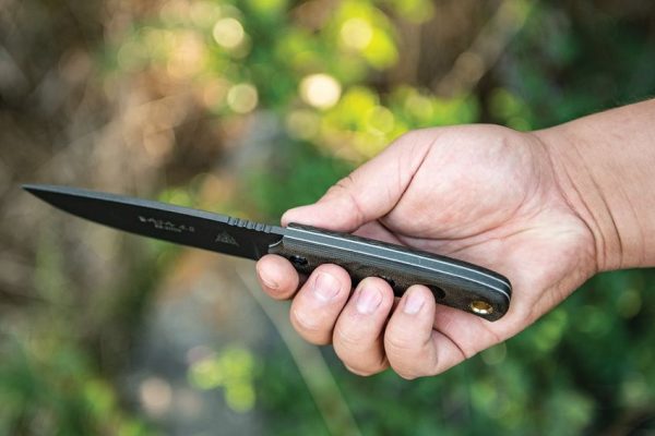 TOPS Baja 4.5 Fixed Blade Green Canvas Micarta 1095HC Steel