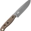 TOPS Baja 4.5 Fixed Blade Green Canvas Micarta 1095HC Steel