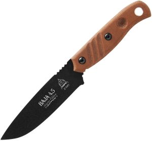 TOPS Baja 4.5 Reserve Fixed Blade Knife 1095HC Steel Tan Micarta