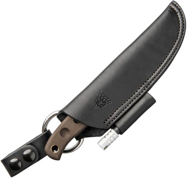 TOPS Baja Fixed Blade Knife 1095 Carbon Steel Green Micarta