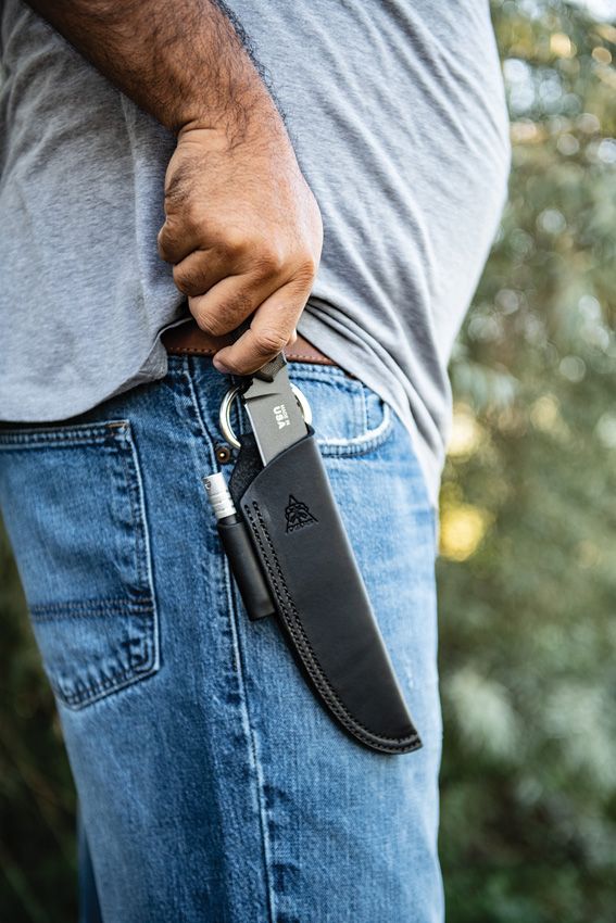 TOPS Baja Fixed Blade Knife 1095 Carbon Steel Green Micarta