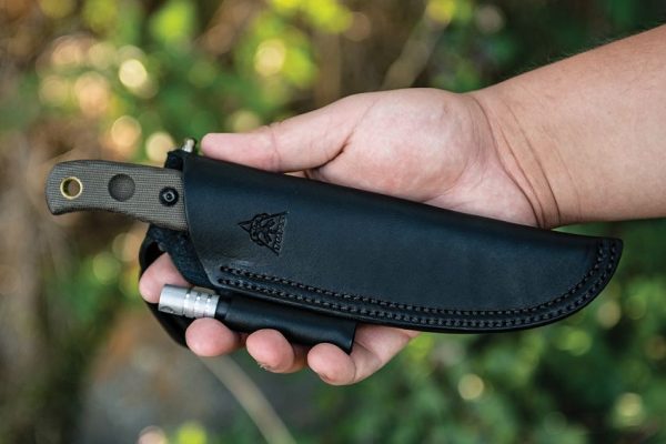 TOPS Baja Fixed Blade Knife 1095 Carbon Steel Green Micarta