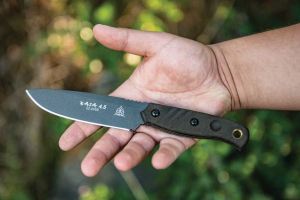 TOPS Baja Fixed Blade Knife 1095 Carbon Steel Green Micarta