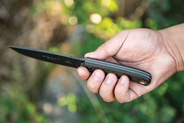 TOPS Baja Fixed Blade Knife 1095 Carbon Steel Green Micarta