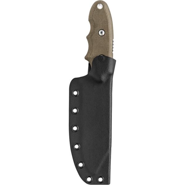 TOPS Backpackers Bowie Fixed Blade Knife 1095HC Steel Green Micarta