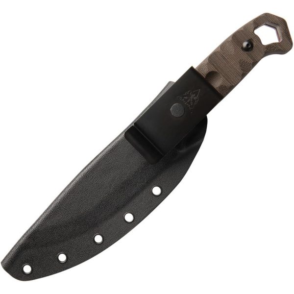 TOPS Brakimo Fixed Blade 5.25" 1095HC Tungsten Cerakote Green Micarta