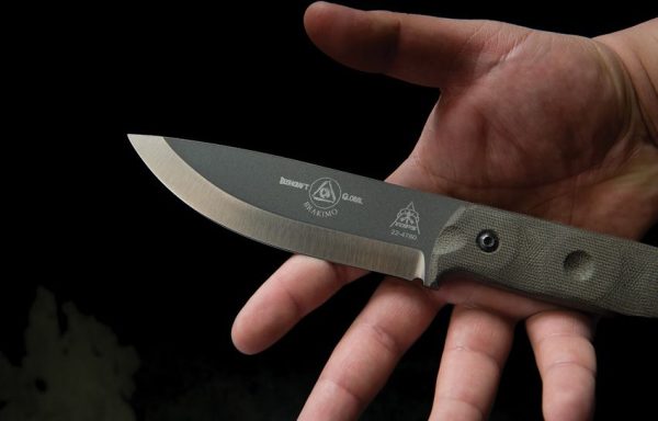 TOPS Brakimo Fixed Blade 5.25" 1095HC Green Canvas Knife