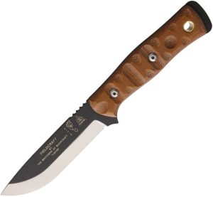 TOPS Fieldcraft BOB Hunter Fixed Blade Knife 1095HC Steel Tan Micarta