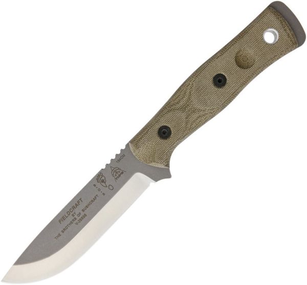 TOPS Fieldcraft BOB Hunter 154CM Fixed Blade Knife Green Micarta