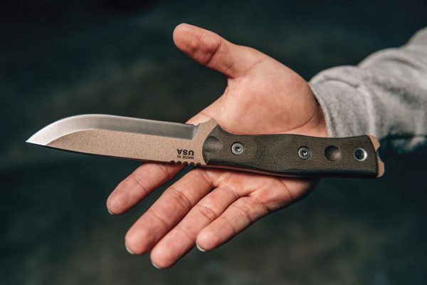 TOPS Fieldcraft BOB Hunter 1095HC Fixed Blade Knife Tan