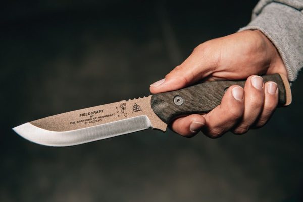 TOPS Fieldcraft BOB Hunter 1095HC Fixed Blade Knife Tan