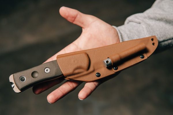 TOPS Fieldcraft BOB Hunter 1095HC Fixed Blade Knife Tan