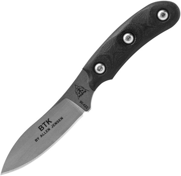 TOPS Bird and Trout Fixed Blade Knife 440C Stainless Black Micarta