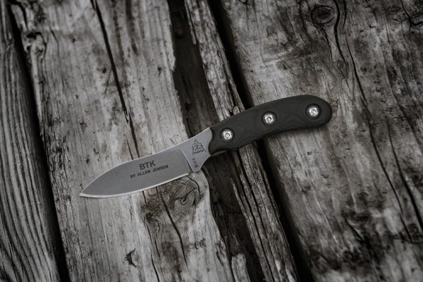 TOPS Bird and Trout Fixed Blade Knife 440C Stainless Black Micarta