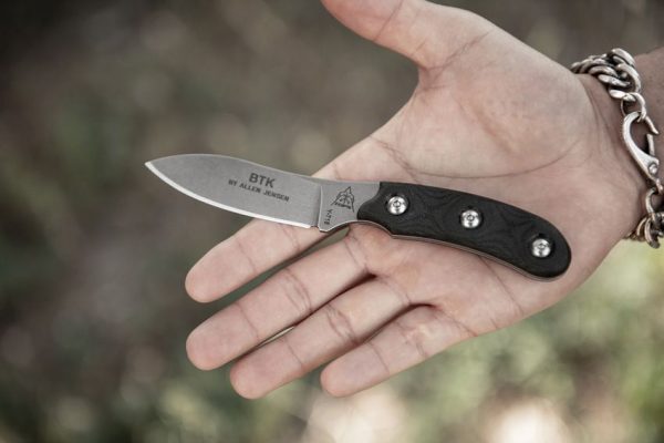 TOPS Bird and Trout Fixed Blade Knife 440C Stainless Black Micarta