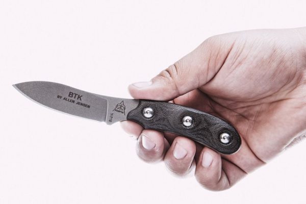 TOPS Bird and Trout Fixed Blade Knife 440C Stainless Black Micarta