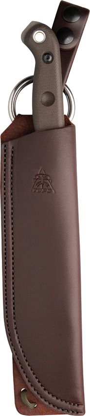 TOPS Brush Wolf Fixed Blade 6.5" 1095HC Sawback Green Micarta