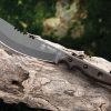 TOPS Brush Wolf Fixed Blade 6.5" 1095HC Sawback Green Micarta