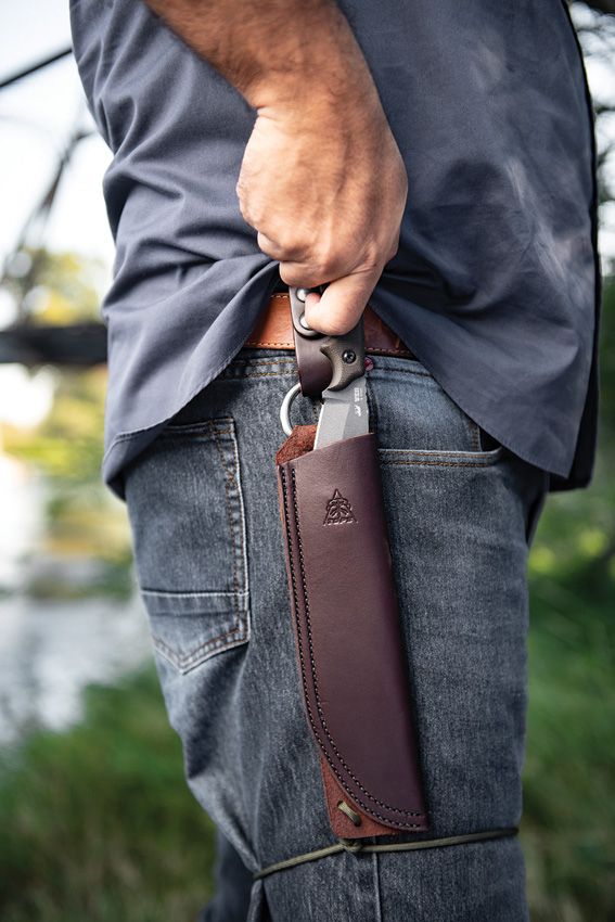 TOPS Brush Wolf Fixed Blade 6.5" 1095HC Sawback Green Micarta