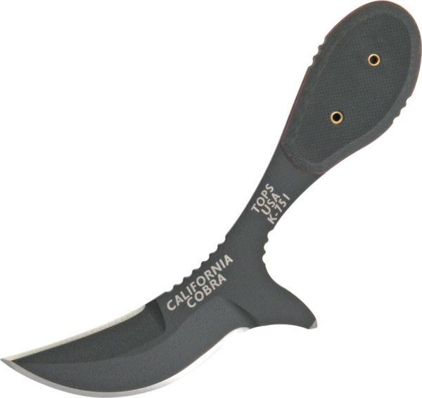 TOPS California Cobra Fixed Blade Knife 1095 Steel G-10 Black