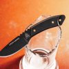 TOPS Crow Hawke 1095 Steel Fixed Blade Knife 5" Black