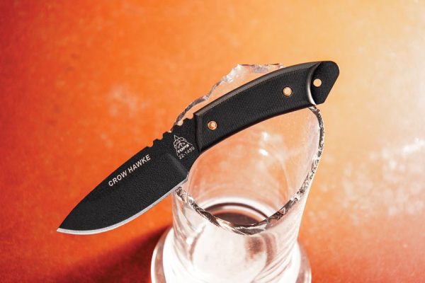 TOPS Crow Hawke 1095 Steel Fixed Blade Knife 5" Black