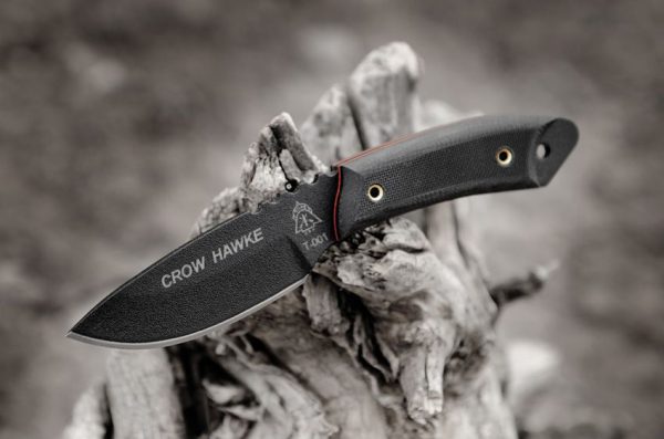 TOPS Crow Hawke 1095 Steel Fixed Blade Knife 5" Black