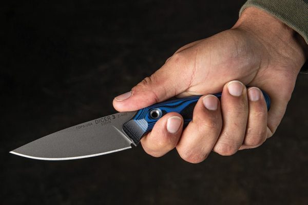 TOPS Dicer Paring Knife S35VN Fixed Blade Black Blue G10