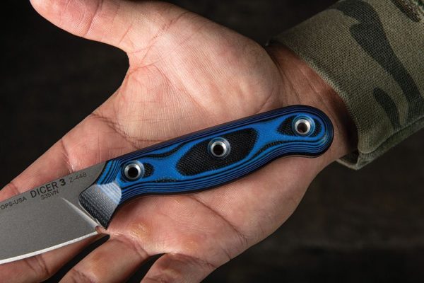 TOPS Dicer Paring Knife S35VN Fixed Blade Black Blue G10