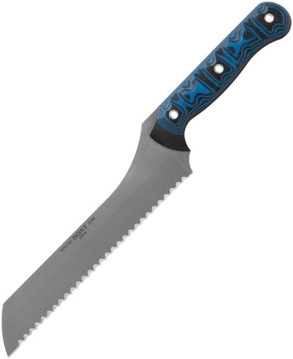 TOPS Dicer 7 Bread Knife S35VN Serrated Fixed Blade USA