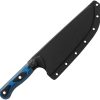 TOPS Dicer Chefs Knife S35VN Fixed Blade Black Blue G10