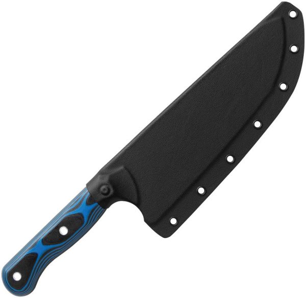 TOPS Dicer Chefs Knife S35VN Fixed Blade Black Blue G10