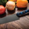 TOPS Dicer Chefs Knife S35VN Fixed Blade Black Blue G10