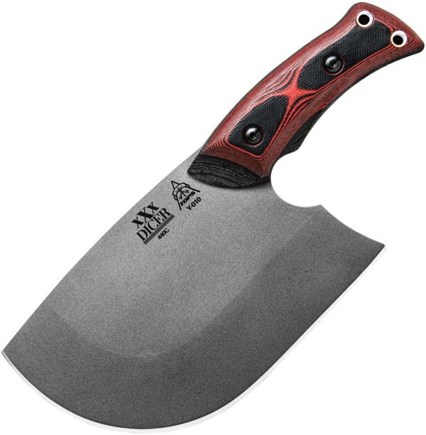 TOPS XXX Dicer Fixed Blade Knife 440C Stainless Black Red G10