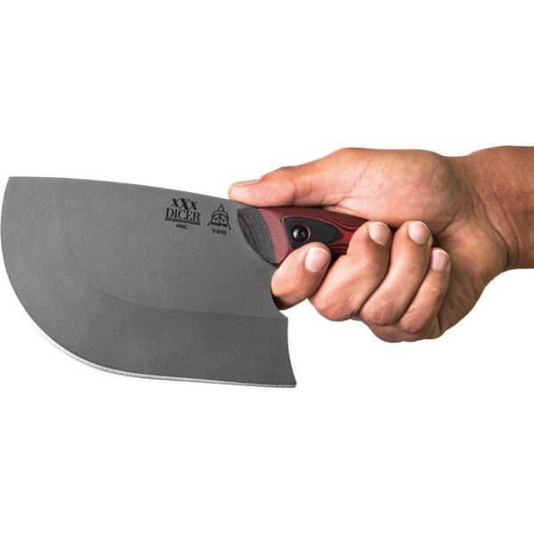 TOPS XXX Dicer Fixed Blade Knife 440C Stainless Black Red G10