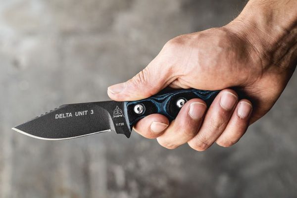 TOPS Delta Unit 3 Fixed Blade Knife 1095 Steel Tactical Gray