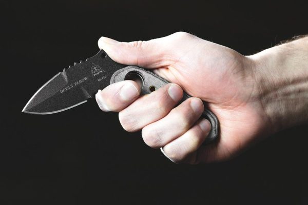 TOPS Devils Elbow XL Fixed Blade 1095 Carbon Black Micarta