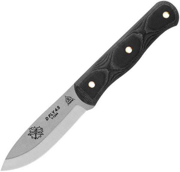 TOPS D Fly 4.5 Fixed Blade 1095HC Steel Black Micarta